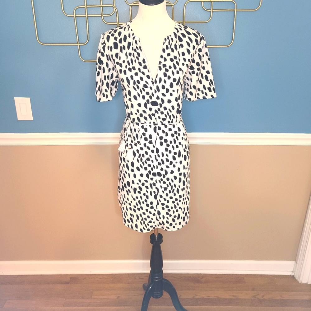 A New Day white and black spot dress